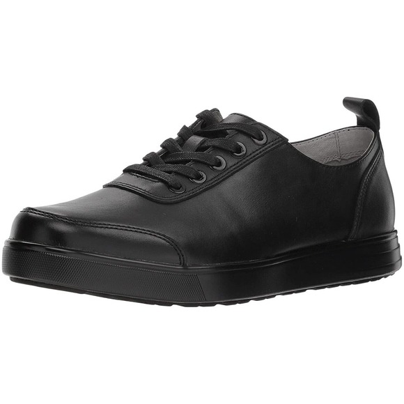 Alegria Men's Stretcher Lace Up Sneakers - Black Tumbled Leather NEW - Picture 1 of 6